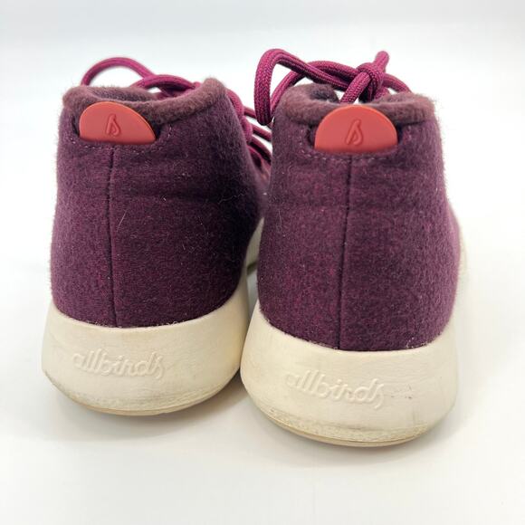 Allbirds Burgundy Hi-Top Wool Runner-Up Sneakers Women's Size 9 - Picture 5 of 7